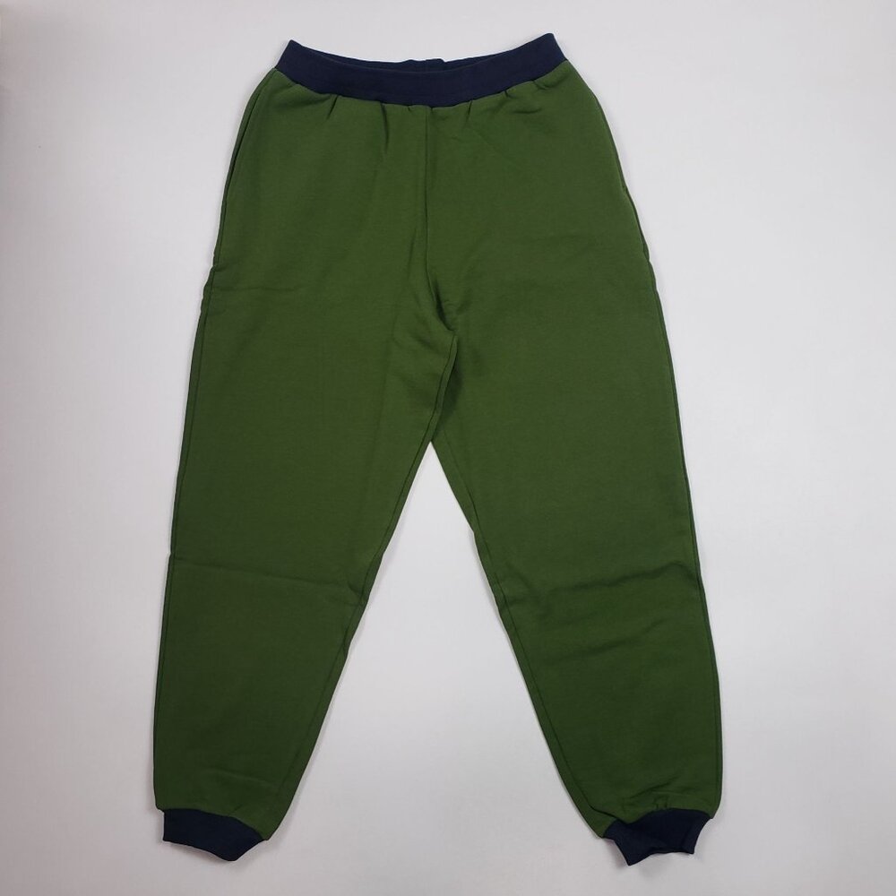 We Wore What Slim Leg Jogger Women Large Hunter Green Navy Colorblock Athleisure - Picture 12 of 14